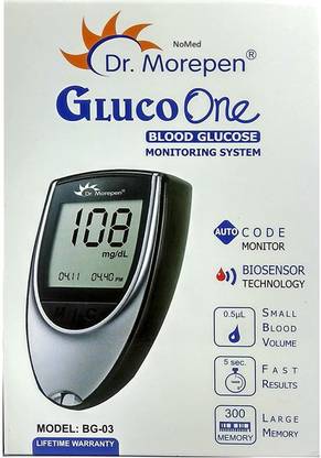 NoMed Dr. Morepen Only Meter (Only Glucometer Without Strips) Glucometer