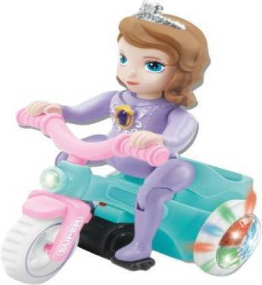 DhyeyCollection Beautiful Princess Ride on Tricycle With 3D Light, Sound & Rotating Function For Kids