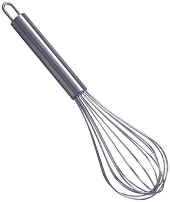 Steelio Stainless Steel bread dough whisk whipper for pastry,cake, pizza, whisker for eggs, cream, frother for milkshake, lassi, buttermilk, soup, coffee and Hand Blender Whisker Steel Cage Steel Cage Whisk