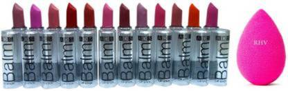 AVEU Sponge and Combo Balm Matte Lipstick - Set Of 12 (13 Items in the set)