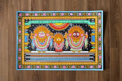 aaihiki Lord Jagannath Pattachitra Art Acrylic 13 inch x 19 inch Painting