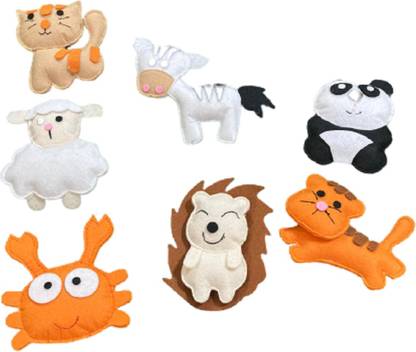 Peekaaboo Polyester Blend Felt, Polyfill Mini Sized Felt Jungle Animals / Felt Story Puppets Pack Of 1  - 4.5 inch