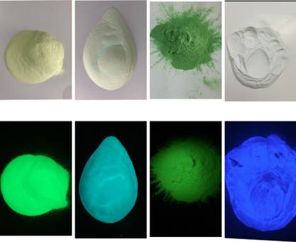 JASH GLOW IN THE DARK 4 colours of glow paint powders(Green,blue,Dark green,Voilet)each 25gm(Total 100)