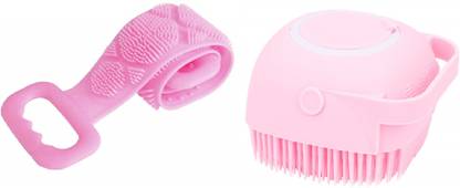 KBMART Soft Silicone Bath Brush & Body Wash Silicone Body Scrubber Belt