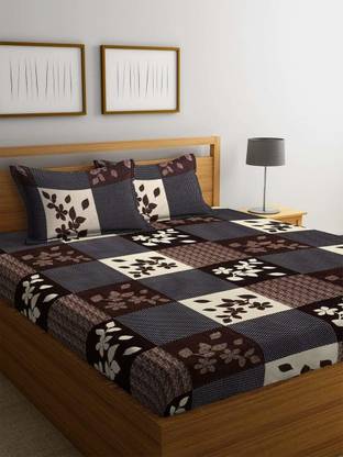 syawam 120 TC Polycotton Double Printed Flat Bedsheet