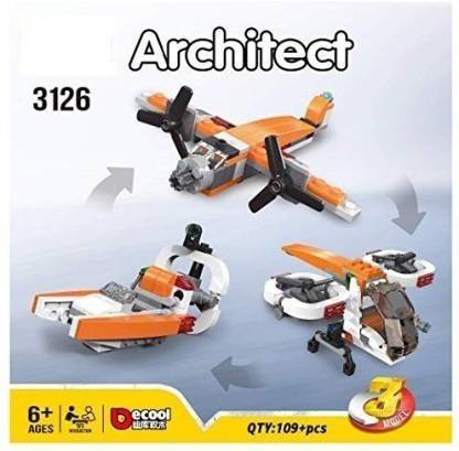 DhyeyCollection Architect Series 3 in 1 Educational Double Rotor Drone Blocks