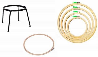 Udhayam Aari work 16" wooden Frame with Stand And Embroidery Hoop Ring Frame Size (6,8,10,12) Embroidery Frame