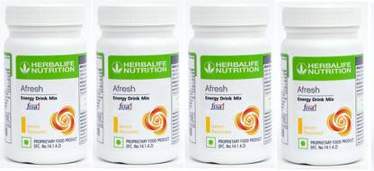HERBALIFE Afresh Energy Drink Mix - Lemon Flavor Combo Pack Of 4 Energy Drink