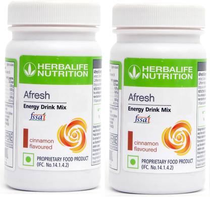 HERBALIFE Afresh Energy Drink Mix - Cinnamon Flavor Combo Pack Of 2 Energy Drink