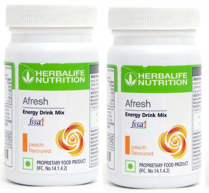 HERBALIFE Afresh Energy Drink Mix - Peach Flavor Combo Pack Of 2 Energy Drink