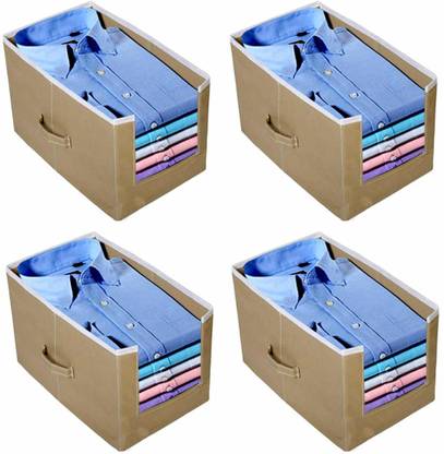 Homkom Shirt Covers Shirt Organizer For Wardrobe/Closet Oraganizer For Clothes, Beige - Set of 4 SHIRTORGANIZER101