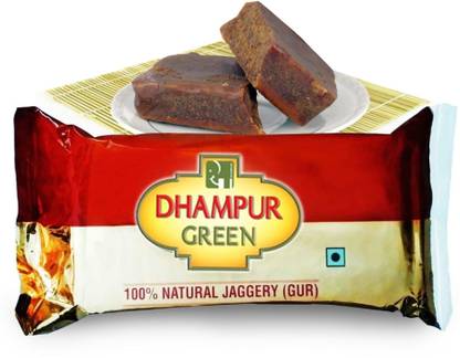 Dhampur Green Jaggery ( Gur) 220gm ( Pack of 4 ) Block Jaggery