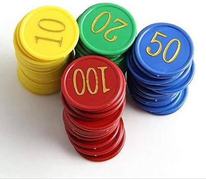 Amit Marketing Numerical Coins/Token No.10, 20,50,100, Multi Color