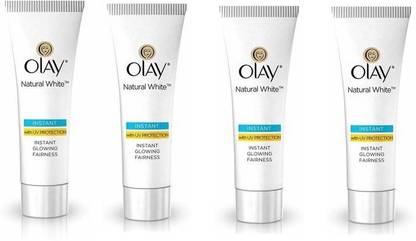 OLAY NATURAL WHITE INSTANT GLOWING FAIRNESS CREAM 20 G EACH PACK OF 4