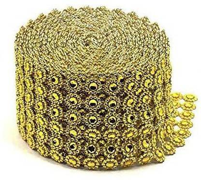 Shukii SKTB085D9ZHF9 Gold Cotton Ribbon