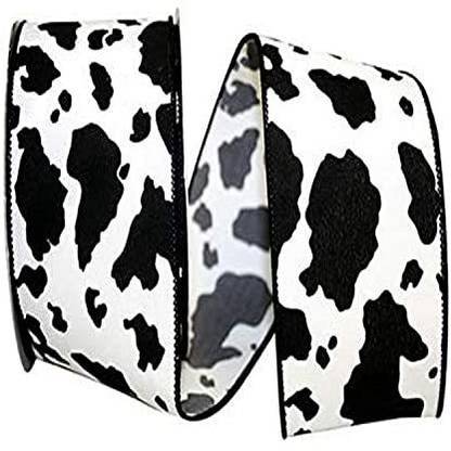 Reliant Ribbon Cow Print We Rd Ribbon, 2-12 Inch X 10 Yards