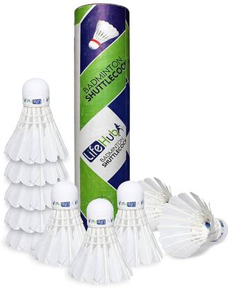 LIFE HUB White Feather 10 Piece Feather Shuttle - White (Medium, Pack Of 10) Feather Shuttle  - White