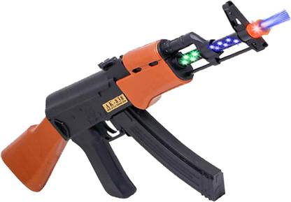 Toyvala Fetching AK-838 Musical Toy Rifle/Gun - Attractive Toy Machine Gun Features Flashing Light, Amazing Electronic Sound , Removable Knife and Unique Action Measuring 73 Cms Guns & Darts