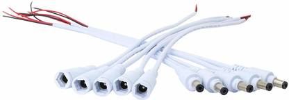ATEKT 5 Pairs DC Power Cable 2.1 x 5.5mm (Male & Female) DC Plug Power Supply Adapter Extension Cable with Bare Wires Connectors for 5V / 12V / 24V Security CCTV Parking Camera dc wired connector Wire Connector