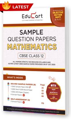 Educart CBSE Class 12 Mathematics Sample Question Papers For 2021 (reduced syllabus for Term 1 and 2) (old pattern)