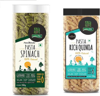 NutraHi Spinach Gluten free pasta + Rich Quinoa Gluten free pasta (Combo) Pasta