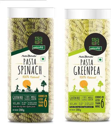NutraHi Spinach Gluten free pasta + Green Pea Gluten free pasta (Combo) Pasta