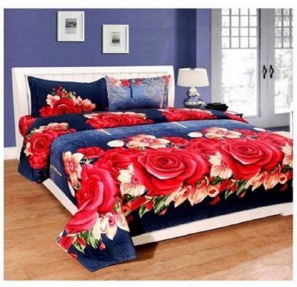 kanta 155 TC Polycotton Double 3D Printed Flat Bedsheet