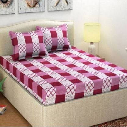 Aarvi Fab 130 TC Microfiber Double 3D Printed Flat Bedsheet