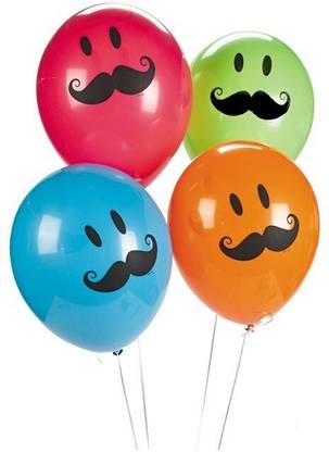 PartyballoonsHK Printed Smiley Face Mustache Multi color Balloon
