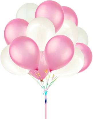 PartyballoonsHK Solid Metallic Pink & White Balloon