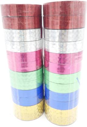 Ikshu TP- 174 Multicolor Sparkled Printed Craft Tape Shimmer Glitter Roll All Purpose DIY Duct Tape, Decorative, Art & Craft, Gift Wrapping Accessory Tape Dot