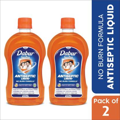 Dabur Sanitize Antiseptic Liquid | No Burn Formula Antiseptic Liquid