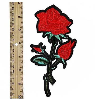 Embroide Rose Floral Iron-On Applique PatchEmbroidery Patch by 1 pc7" tallTR-11385 Applique Patch