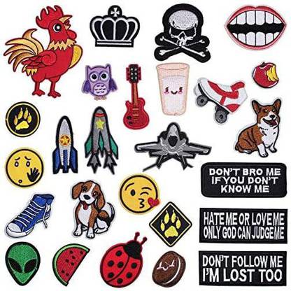 27pcs Iron on Patches for Kids Clothing Different Embroide Sew on Iron-on Appliques Patch for Jeans Backp Applique Patch