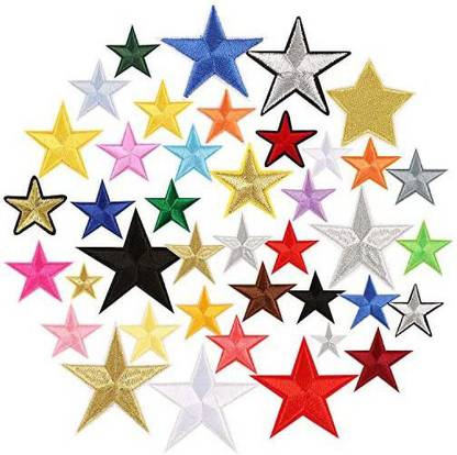 Star Patch 40 pcs Iron On/Sew On Embroide Decoration Appliques Patches for Jackets,Backpacks,Jeans,Bags,Caps,Clothing () Applique Patch