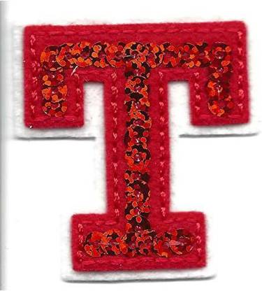 Letters- Sequin 2" Letter"T" - Iron On Embroide Applique Applique Patch