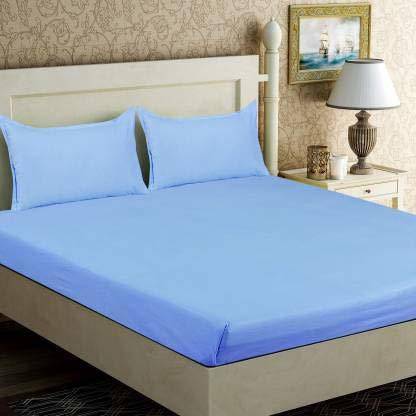 Shri Anand Creations 200 TC Cotton Double Solid Flat Bedsheet