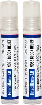 Enaadiflam-LB Nose Block Relief Relieves Nasal Congestion & Blockage, Sinusitis & Allergic Conditions. Safe Ayurvedic Formula - Menthol, Ajwain Oil, Eucalyptus Oil & Camphor Liquid