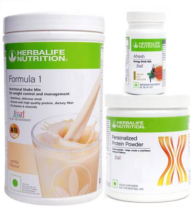 Herbalife Nutrition FORMULA 1 VNILA FLAVOR+PP200+AFREES TULSI-3 SET COMBO Plant-Based Protein