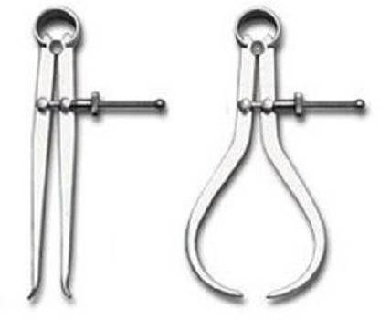 Jaibros Spring compass caliper outside inside set of 2 8 inch silver color Radius Gauge
