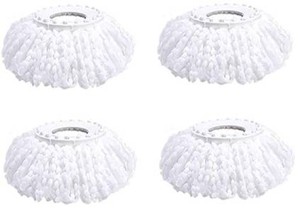 TOPREDO 360 Rotating Magic Spin Microfiber Mop Head Refill Pack OF 4 Super Absorbent Refills for All Home & Office Floor Cleaning only Refill