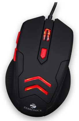 ZEBRONICS Feather Wired Ambidextrous Optical  Gaming Mouse
