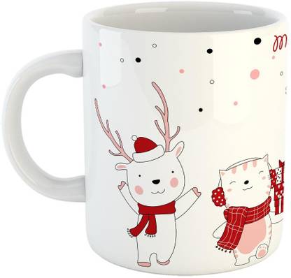 FABTODAY Christmas Ceramic Coffee - Best Gift for Christmas - Color - White (1004) Ceramic Coffee Mug