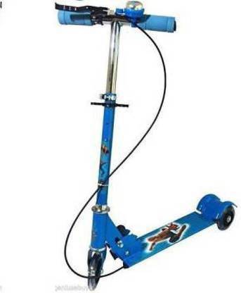 meeraenterprise 3 LED Light up Wheels Foldable Height Suspension Skate Scooter (Blue) Scooter (Blue) (Blue)