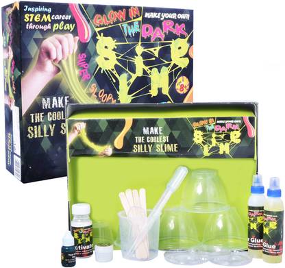 Planet of Toys Inspiring Stem Career Through Play Glow in The Dark Slime Lab Science Kit For kids Multicolor Putty Toy