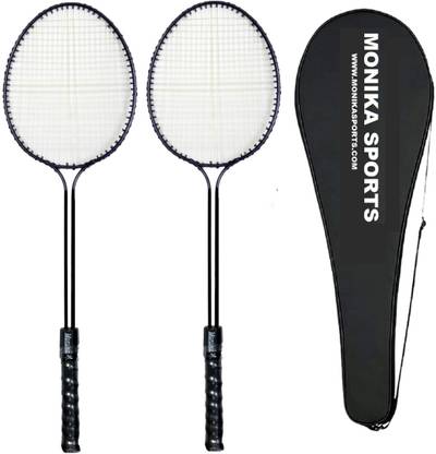 Monika Sports 2 Double Shaft Racquet With 1 Cover Multicolor Strung Badminton Racquet