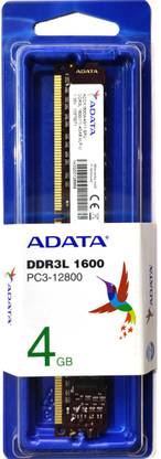 ADATA Desktop RAM DDR3 4 GB (Single Channel) PC (DDR3L 1600 PC3-12800 ADDX1600W4G11-SPU)