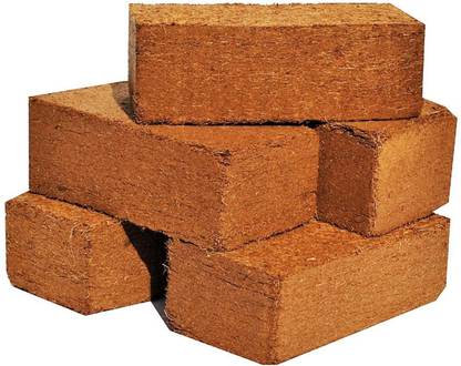 Haritkarni Cocopeat brick/coir block for gardening & plants- 2 kg Potting Mixture, Soil, Husk