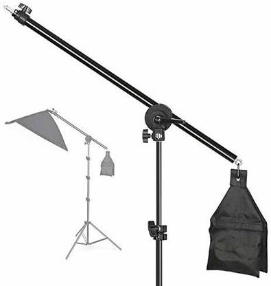 SHOPEE Photo Studio 8 FT Light Stand with 4.5 FT Boom Arm and Empty Sandbag for Supporting Softbox Lighting Photography Tripod Tripod