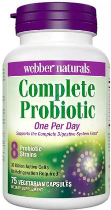 Webber Naturals Complete Probiotic, 75 Vegetarian Capsules Unflovred Capsules